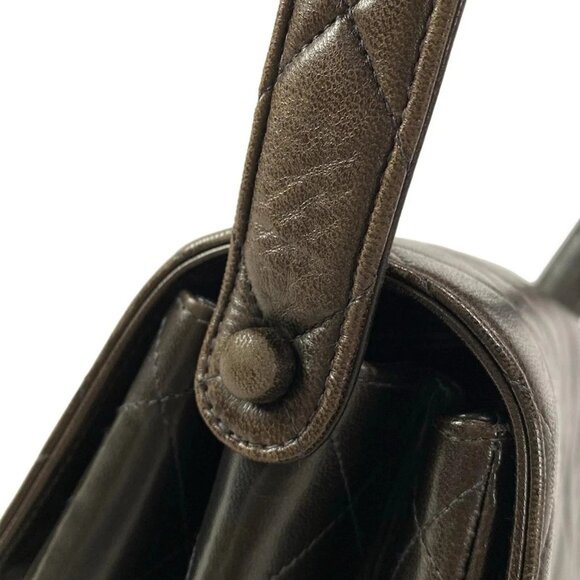 Auth CHANEL Double Face, Matelass - Black Lambskin Shoulder Bag Gold hardware - Picture 9 of 16